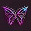 Placeholder: symetry!!, butterfly!!, logo, NFT, colorful, cyberpunk, neon punk, curves, lines, simple, gradient, creative