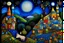 Placeholder: Raymond Briggs, Laurel Burch, Randolph Caldecott, Picasso-style moonlight patchwork. Modifier: Extremely detailed fantasy oil on canvas very appealing imperial colors Fantastic view 4K 3D focus