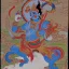 Placeholder: Vishnu riding a dragon in Tibetian painting style