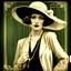 Placeholder: arafed image of a woman in a hat and jacket, jazz age, 8k artistic 1920s photography, wearing 1 9 2 0 s fashion, art deco portrait, 1920s style, 1 9 2 0 s style, 1930s style clothing, 1 9 2 0 s cloth style, elegant woman, woman with hat