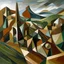 Placeholder: picasso landscape browns cubism