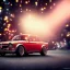 Placeholder: fiat 125p, city. high speed. bokeh. lens flare. warm lights. high detailed