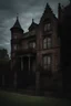 Placeholder: It's a dark creepy gothic old mansion with a wrought iron fence in front