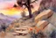 Placeholder: Amazing beautiful sunset, flowers, rocks, mountains, trees, sci-fi, fantasy, epic, john singer sargent watercolor paintings