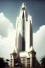 Placeholder: big very tall pointy white dystopian rich uganda city center palace