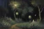 Placeholder: Night, trees, flowers, horror gothic fantasy spring, rocks, claude monet, georges lemmen, and alfred stevens impressionism paintings