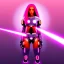 Placeholder: cyborg girl, pink hair, laser red eye, full body, sexy, armed, under an alien moon, misty, high detail, cyberpunk style