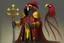 Placeholder: He is the head of security and business. The minions are controlled by his Rosary of the Undead. He wears long crimson robes trimmed in gold with a long bird beak and mask. He is an expert in sword fighting. He grew up in the streets of the Amber District, before he started sneaking around their lair, until he was caught. But he proved himself willing to learn and do the dirty work for these powerful necromancers.