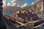 Placeholder: Close up Train head+Elevated Train pass+trains+ corner building on sea+riomaggiore+genoa street+Italian medieval town+Italian city+alphonse mucha, greg rutkowski,matte painting, cryengine, hyper detailed, felix kelly, fantasy art, seb mckinnon