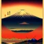 Placeholder: Ukiyo-e painting of a mount fuji at sunset