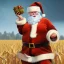 Placeholder: franz frazetta styl,santa claus in the middle of the corn field