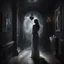 Placeholder: Hyper Realistic Afterlife ghostly Love with black-walls showing cinematic & dramatic ambiance