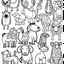 Placeholder: black and white drawing of animals, outlined art bold, coloring book page for kids, simple classic cartoon style, 2D v4 q2