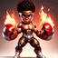 Placeholder: Strong child with muscles, dark skin, black hair, wears iron box jumps on his hand, iron box gloves on his hand, steel gloves, iron gloves, angry face, wears white shoes, wears glasses, strong thighs, has a high fitness No mistake in the picture, flames on iron gauntlets, Full body, Iron gloves, iron metal, Fire on the gloves, Fire, full body, detailed full body, colorfull, fullbody