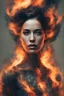 Placeholder: An abstract and captivating digital artwork featuring a portrait of a woman with burning edges