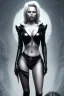 Placeholder: Pamela Anderson as evil queen in black leather, leather, busty, cleavage, angry, stern look. character design by cory loftis, fenghua zhong, ryohei hase, ismail inceoglu and ruan jia. unreal engine 5, artistic lighting, highly detailed, photorealistic, fantasy