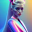 Placeholder: blonde woman, geisha, retro futuristic, velvet dress, gradient color, BLUE, PINK, CYAN, neon, insanely detailed, 16k resolution, perfect eyes, cinematic smooth, intricate detail