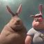 Placeholder: a chunky fat grey adult male tall fat super fat ultra fat rabbit