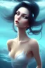 Placeholder: lady muse with black hair top in the ocean