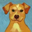 Placeholder: portrait of a dog Vincent van Gogh style