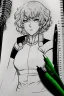 Placeholder: sketch of tatsumaki from one punch man in jim lee style