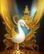 Placeholder: portrait of majestic, proud white goose with a gold crown, sitting in castle, 8k resolution, high-quality, fine-detail, intricate, digital art, detailed matte, volumetric lighting, illustration, 3D octane render, brian froud, howard lyon, selina french, anna dittmann, annie stokes, lisa parker, greg rutowski