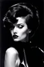 Placeholder: God, short-haired attractive woman, glamour medium format photography, imperfections, weirdness, 18-years old, best boo bs ever, helmut newton's fantasy, female perfection, godess, lustful dream model, eva-costume, black studio background, 1990's