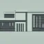 Placeholder: modern house section, in a city, architectural section drawing