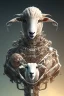 Placeholder: sheep brain cyborg, matrix style