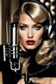 Placeholder: portrait, beauty supermodel, close up, helmut newton, perfect face, lamp or microphone or radio or telephone