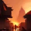 Placeholder: slums, hill, sunny, big, on fire, 8k resolution concept art portrait by Greg Rutkowski,