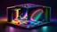 Placeholder: Hyperdetailed hyperrealistic isometric model of the universe rainbow colored 5d AI CRATED infograhphic diorama of the universe led lighting