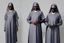 Placeholder: 4 suore africane con tunica grigia figura intera sorrisi, visi armoniosi