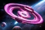 Placeholder: the gigantic starship of Marvel's Galactus "TAA-2" shaped like a Mobius strip, in space