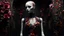 Placeholder: A gritty horror game rendering of a creepy posable art mannequin with articulated joints, the art style of Silent Hill, decaying, liminal spaces, eerie, flirty, painted mosaic porcelain, wet, glossy, viscera, colorful flower petals, dark fine arts, morbid fine arts, macabre fine arts, 16k resolution, high quality, sharp focus, intricate details, highly detailed, chaotic, dynamic lighting, backlit, photorealism, canon lens, full figure shot, deep color, black, white and crimson hour