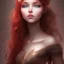 Placeholder: half-elf girl teen Irish red medium wavy hair