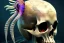 Placeholder: goddess close-up portrait skull with mohawk, ram skull, skeleton, thorax, x-ray, backbone, jellyfish phoenix head, nautilus, orchid, skull, betta fish, bioluminiscent creatures, intricate artwork by Tooth Wu and wlop and beeple. octane render, trending on artstation, greg rutkowski very coherent symmetrical artwork. cinematic, hyper realism, high detail, octane render, 8k