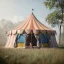 Placeholder: Ultra realistic circus scene. Amazing Stronger man, waist up view, Wes Anderson style, dark ambient, highly detailed, concept art, unreal engine 5, god rays, ray tracing, RTX, lumen lighting, ultra detail, volumetric lighting, 3d, finely drawn, high definition, high resolution.