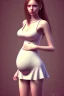 Placeholder: girl, cute, beautiful, pregnant, sundress, long hair, brown hair, brown eyes