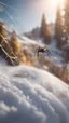 Placeholder: a spider web that goes down hill with a ski jumper in it, bokeh like f/0.8, tilt-shift lens 8k, high detail, smooth render, down-light, unreal engine, prize winning