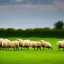 Placeholder: sheep grazing in a field with a few fences