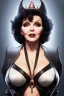 Placeholder: Joan Collins as evil queen in black leather, leather, busty, cleavage, angry, stern look. character design by cory loftis, fenghua zhong, ryohei hase, ismail inceoglu and ruan jia. unreal engine 5, artistic lighting, highly detailed, photorealistic, fantasy