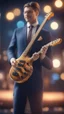 Placeholder: a bass guitar incorporated in a suit, bokeh like f/0.8, tilt-shift lens 8k, high detail, smooth render, down-light, unreal engine, prize winning