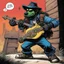Placeholder: [art by Kevin Eastman and Peter Laird] Once again it's another rap bandit Fiending at I and I can't stand it Wanna be down with the Day-Glo Knocking on my door, saying, "a yo yo" Knocking on my door, saying, "a yo yo" "I got a funky new tune with a fly banjo"