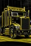 Placeholder: Heavy haul truck furious. Black and gold.