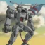 Placeholder: mecha with tracks for a tank. His body is armor and his hands are machine guns. The robot head has animal as a driver.