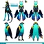 Placeholder: a bird fursona, furry, fursona, fursona reference sheet, high quality, 8k, bird tail, bird wings, feathery, anthropomorphic, master quality, cyberpunk