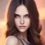 Placeholder: woman with Light-brown long hair, dark fantasy setting, ethereal, soft lighting, soft green-brown eyes, big cheeks, big forehead ,wide chin,