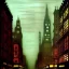 Placeholder: Corner building Metropolis by john atkinson Grimshaw,matte painting