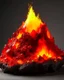 Placeholder: A red volcano with chaotic fire designed in Ica stones